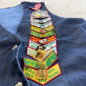 Vintage cotton handmade 90s Shriners Masonic Vest MSASC Rally Patches Pins 1997+
